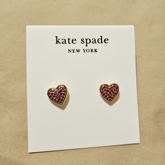 Kate Spade Heart Earrings +DustBag - Picture 2 of 12